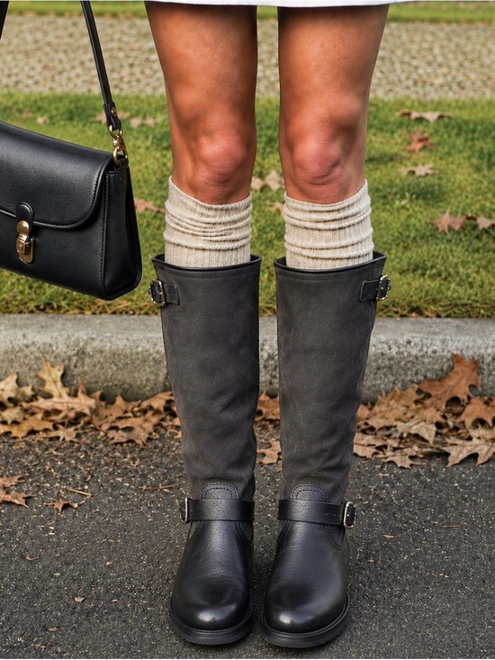 Frye Shoes - Frye Vintage Veronica Slouch Knee High Black Leather Boots 8.5
